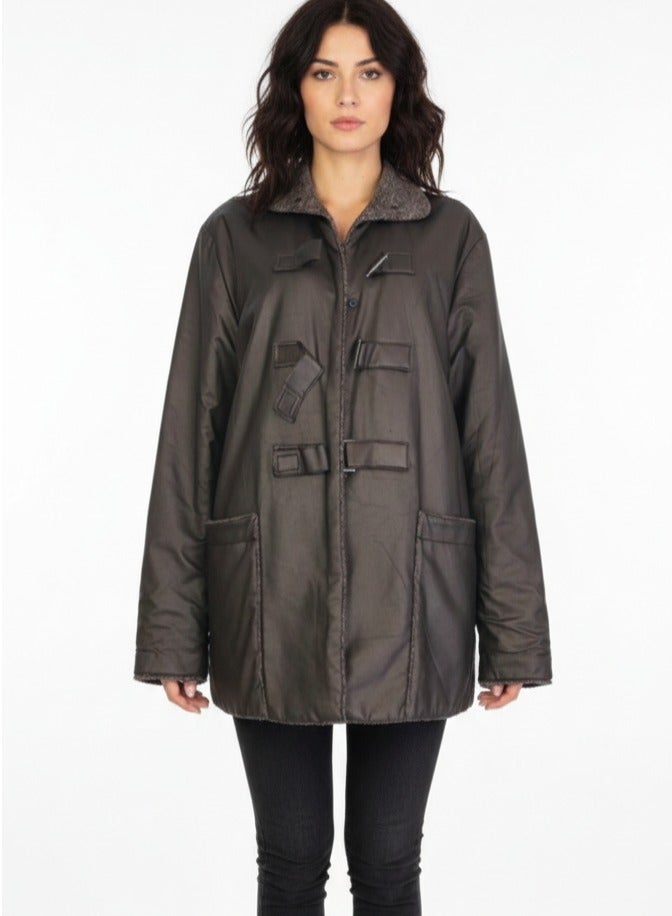 Women German Leather inner fur bronze brown color - Image 1